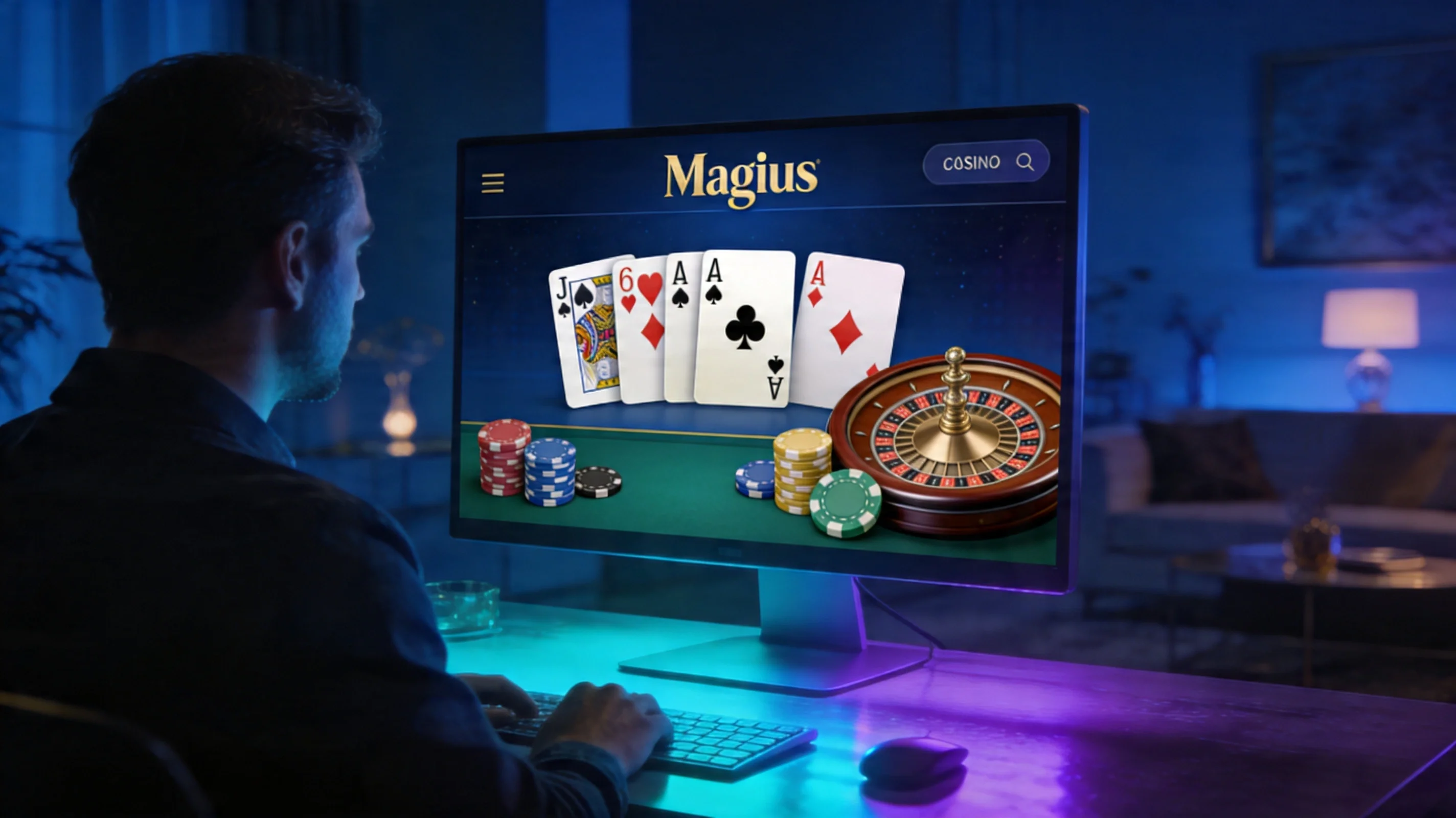 Magius Casino en ligne sur écran avec ambiance premium gaming